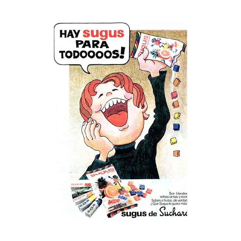Sugus Caramelos Blandos Masticables cartel antiguo