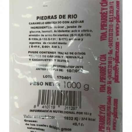 Información Nutricional Piedras de Rio Información Nutricional Piedras de Rio