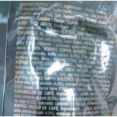 Información Nutricional Kopiko Información Nutricional Kopiko