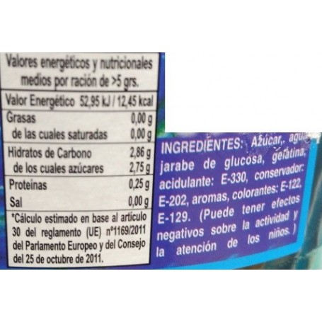 Pajitas o cañitas de Gelatina Fresa Pajitas o cañitas de Gelatina Fresa