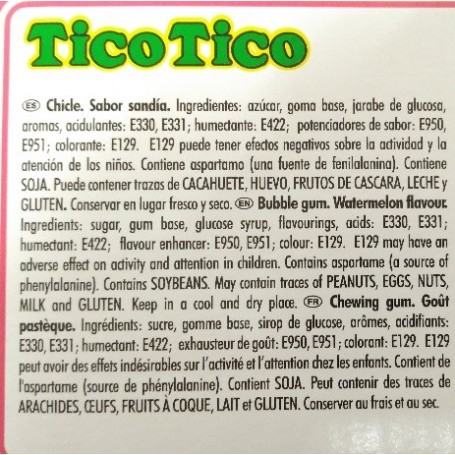 clasico chicle de fiesta sabor sandia tico-tico clasico chicle de fiesta sabor sandia tico-tico