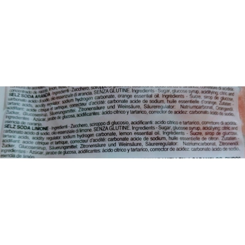 Selz de soda Caramelos sabor Cola ingredientes