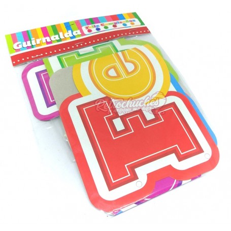 Guiranlda con Globos Feliz Cumpleaños Guiranlda con Globos Feliz Cumpleaños