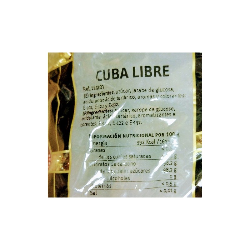 Caramelos CubaLibre Gerio ingredientes