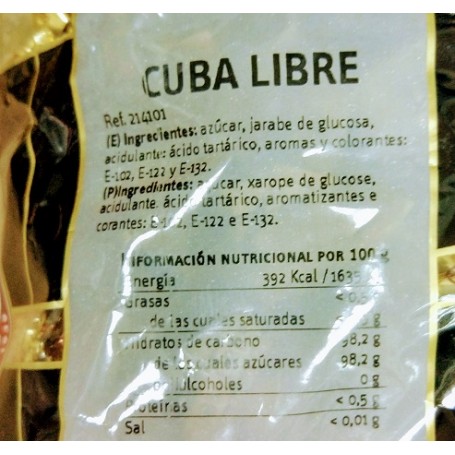 Caramelos CubaLibre Gerio ingredientes