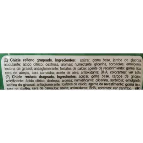 Chicle de melon ingredientes Chicle de melon ingredientes