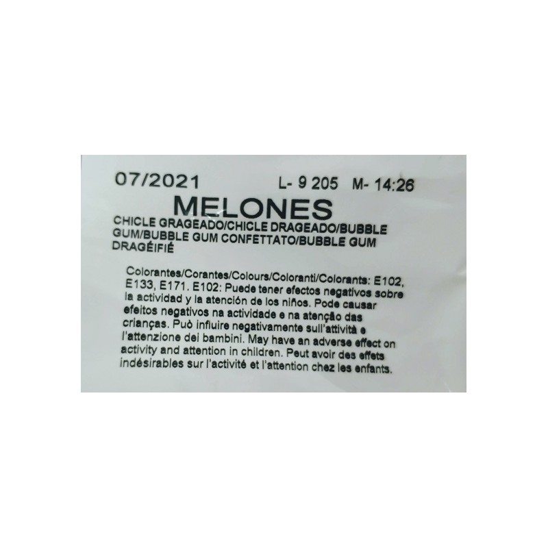 Chicle de melon colorantes