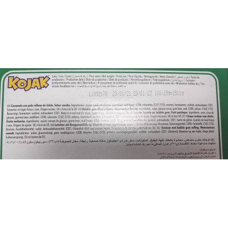 Chupa chups Kojak chicle sabor sandia Con Pepitas