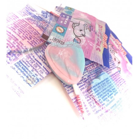 Piruletas de Corazón  Unicornio Fiesta Sabor Algodon de Azucar