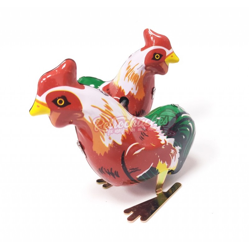 Gallos de Hojalata con Cuerda