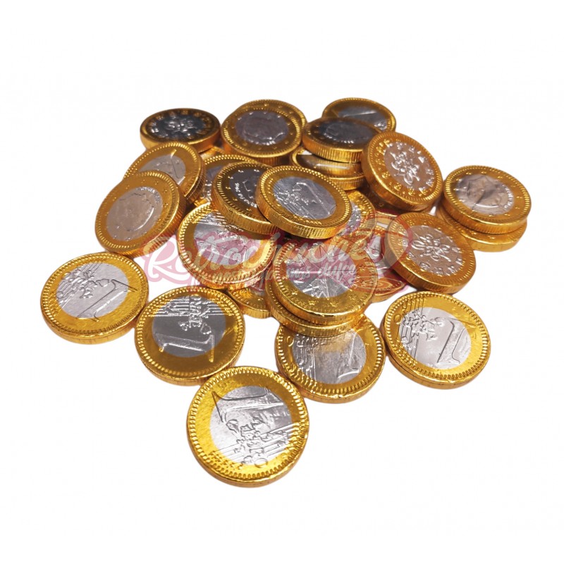 Monedas de euros de chocolate