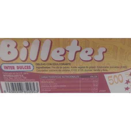 Billetes Obleas 10 euros 400 unidades Billetes Obleas 10 euros 400 unidades