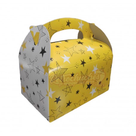 Caja Cartón  para Chuches Vacía Estrellas amarillas