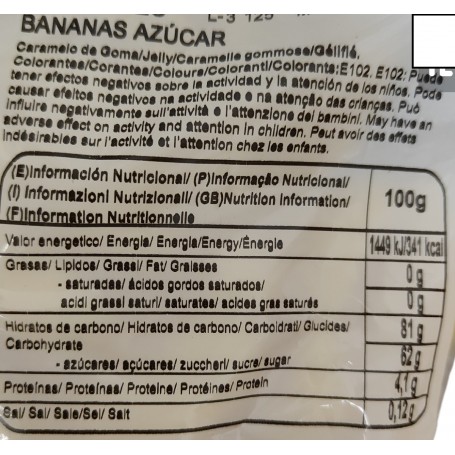 Platanos o bananas de gominola (100 gramos) Platanos o bananas de gominola (100 gramos)