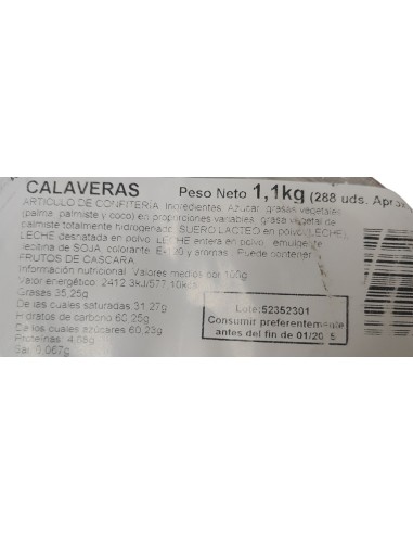 Cráneos de chocolate blanco