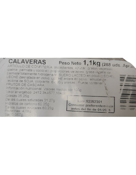 Cráneos de chocolate blanco