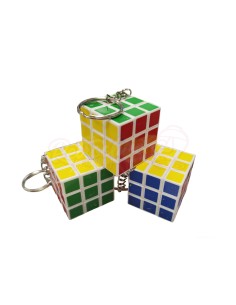 LLaveros con formas de cubo de rubik, resuelve el puzzle