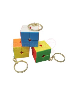 LLaveros con formas de cubo de rubik, resuelve el puzzle