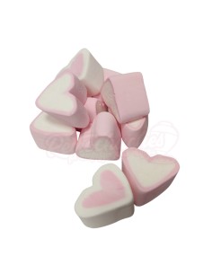 Esponjita o nube de corazón blanco y rosa