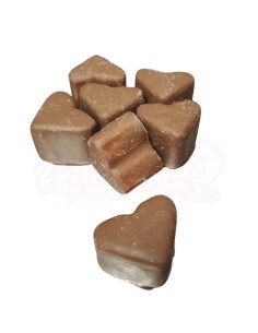 Corazones rellenos de nube o esponjita (Masmelo) cubierto de chocolate