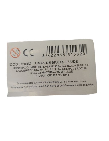 Uñas de bruja baratija juguete