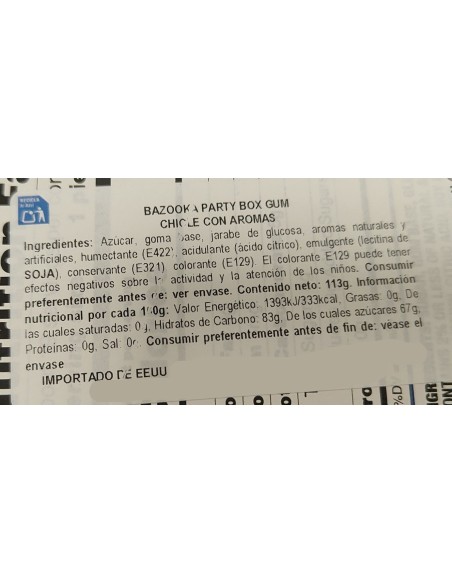 Bazooka Chicle Original Bubble Gum Sabor Fresa Bazooka Chicle Original Bubble Gum Sabor Fresa