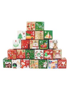 Precioso calendario de adviento de cajas de cartón para rellenar